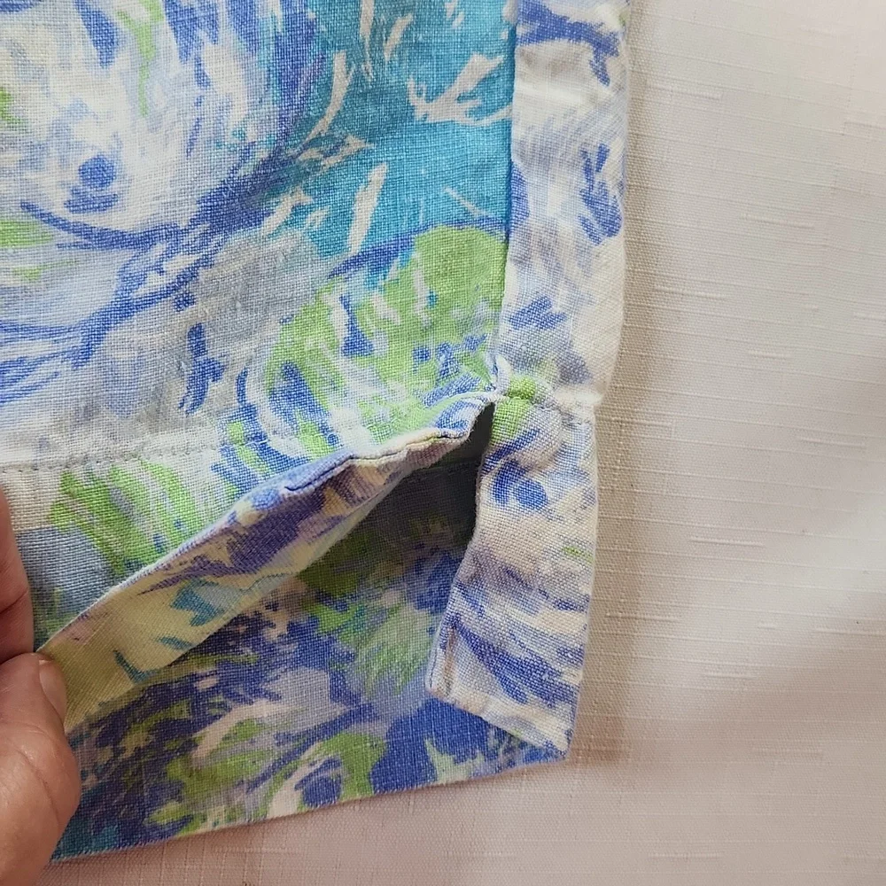 J. Jill floral linen capris cropped pants. Size M - Picture 7 of 10